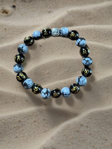 Snowflake & scripted black Obsidian